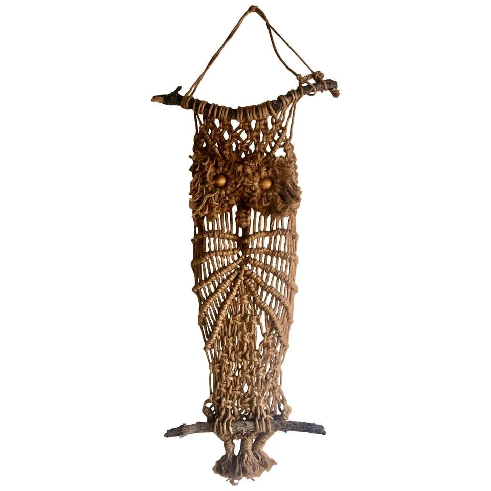 Mid Century Modern Owl Fiber Art