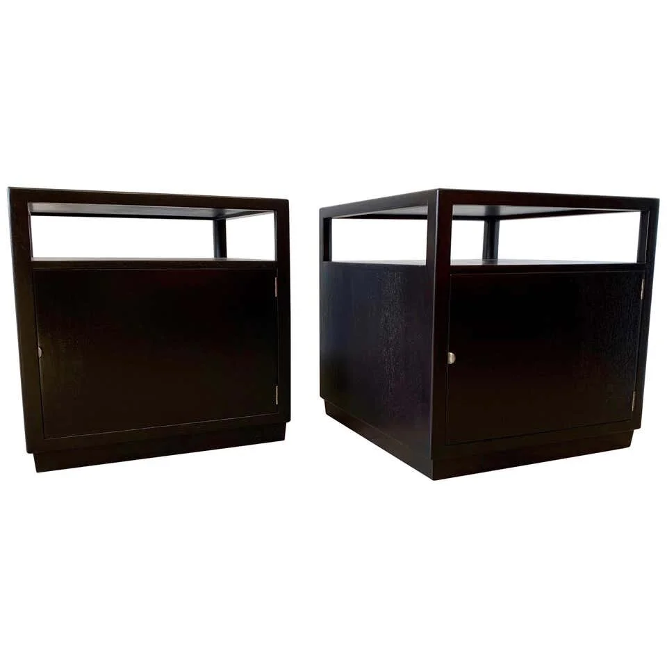 Pair of Edward Wormley Ebonized Mahogany Side Tables