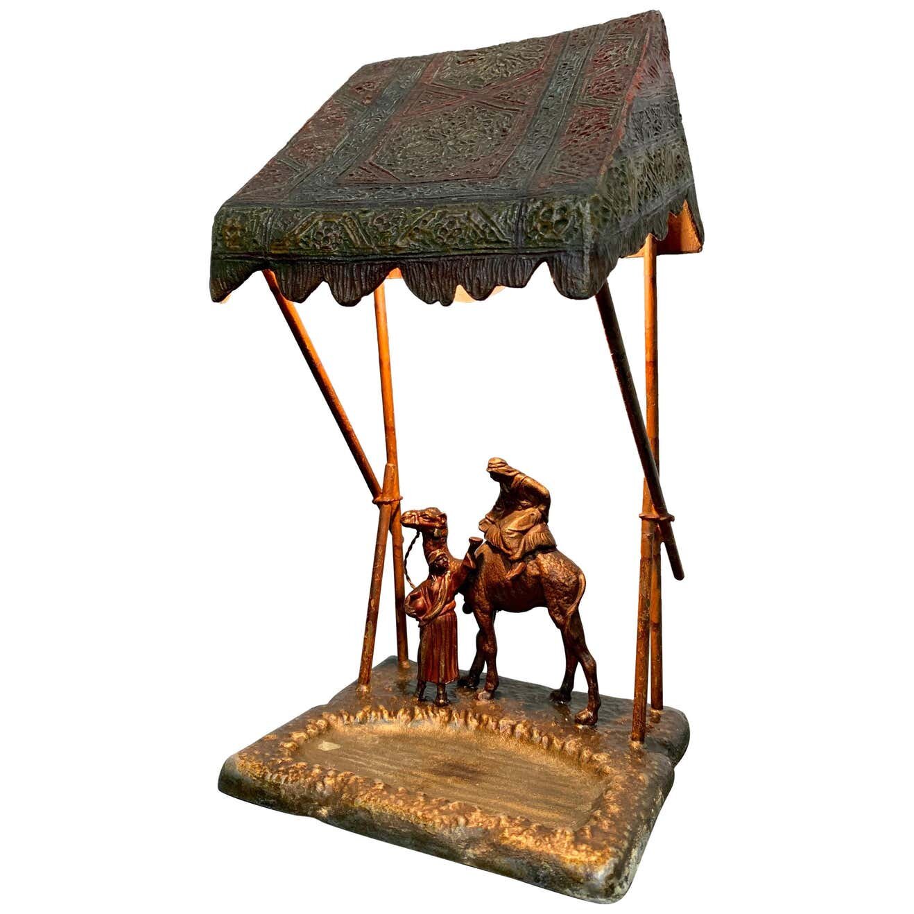 Austrian Cold Painted Bronze Lamp