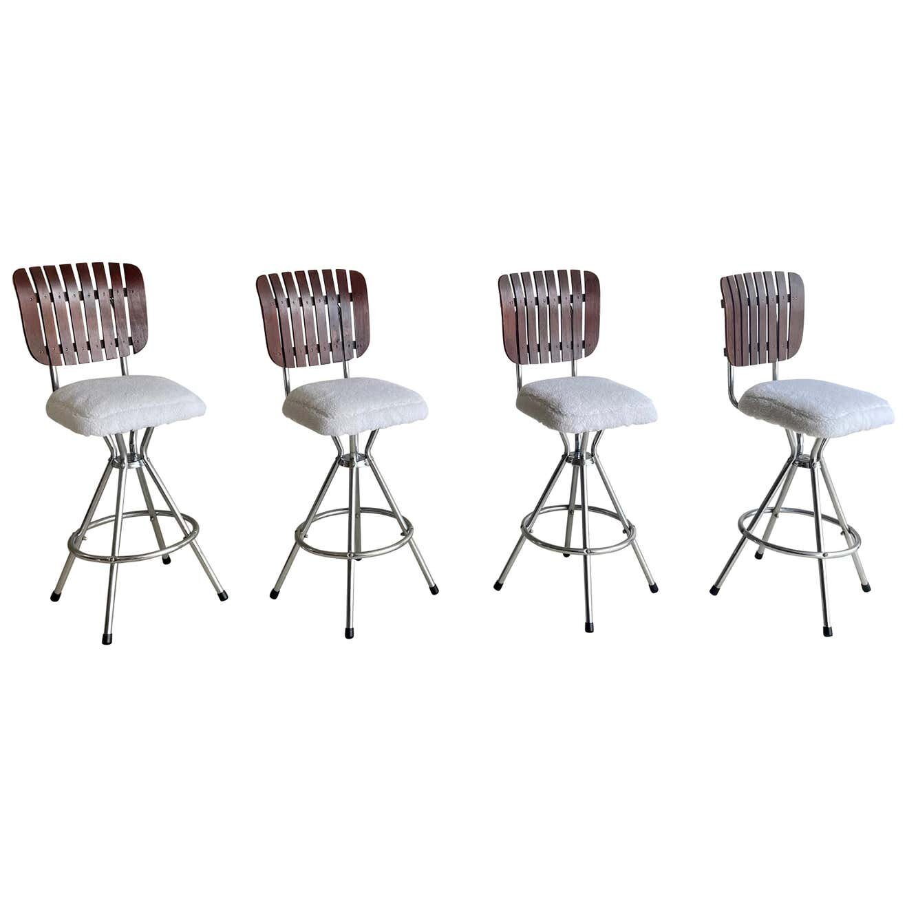 Slat Back Arthur Umanoff Style Barstools