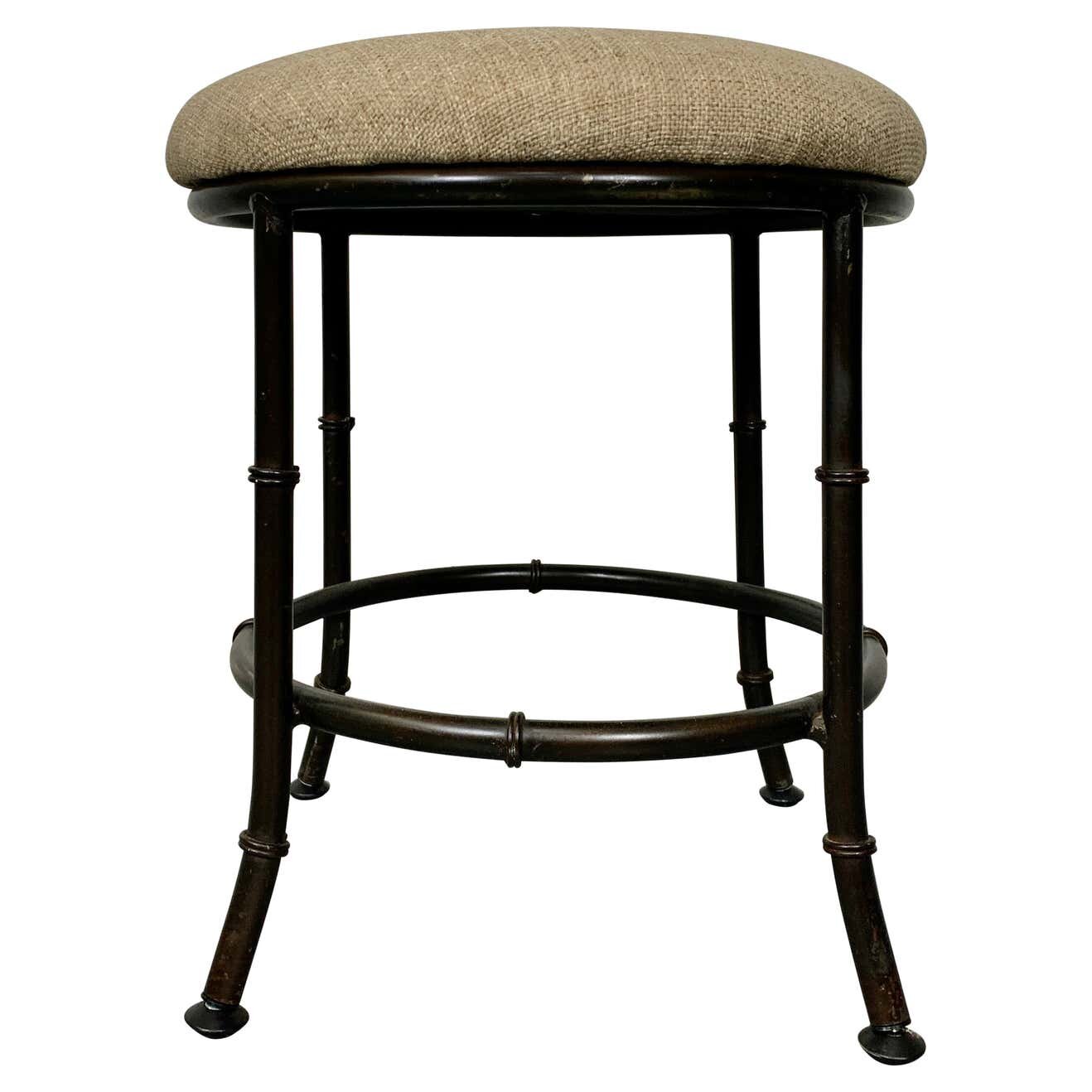 Faux Bamboo Metal Stool