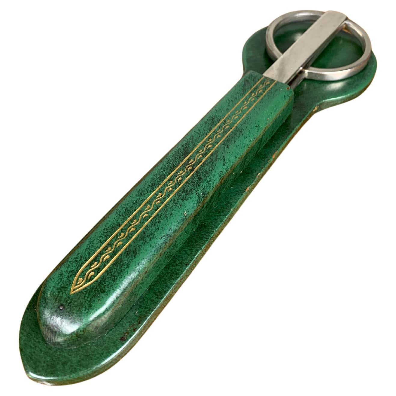 Scissor, Letter Opener, Leather Desk Set