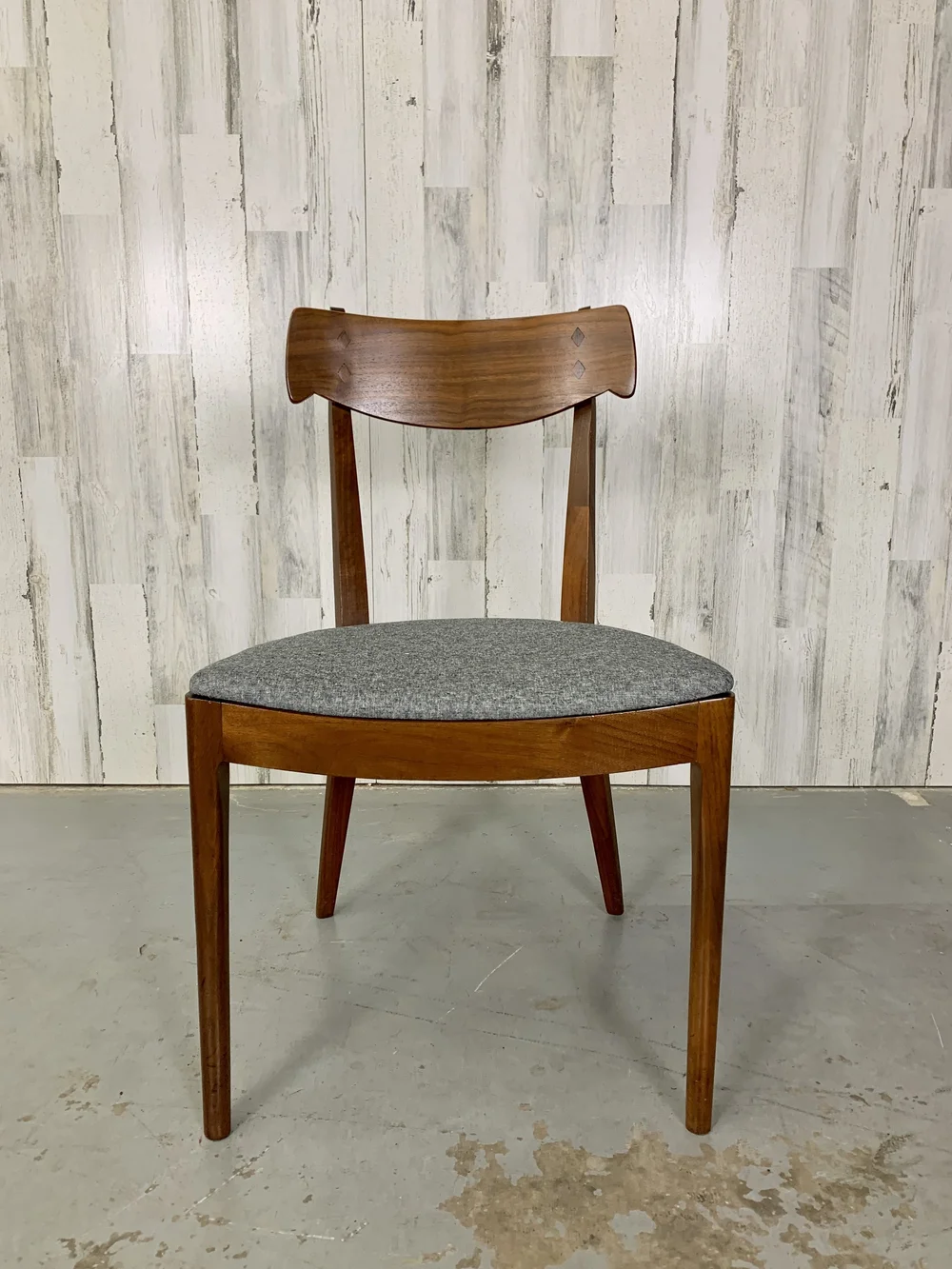 Kipp Stewart Drexel Declaration Sculpted Walnut Dining Chairs