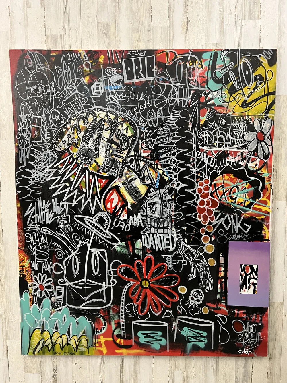 Oversized Graffiti Art on Canvas 