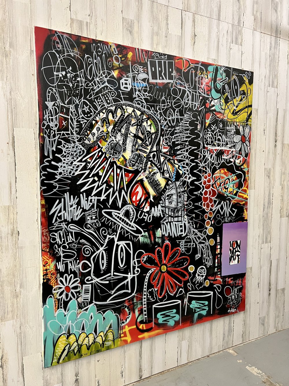 Oversized Graffiti Art on Canvas 