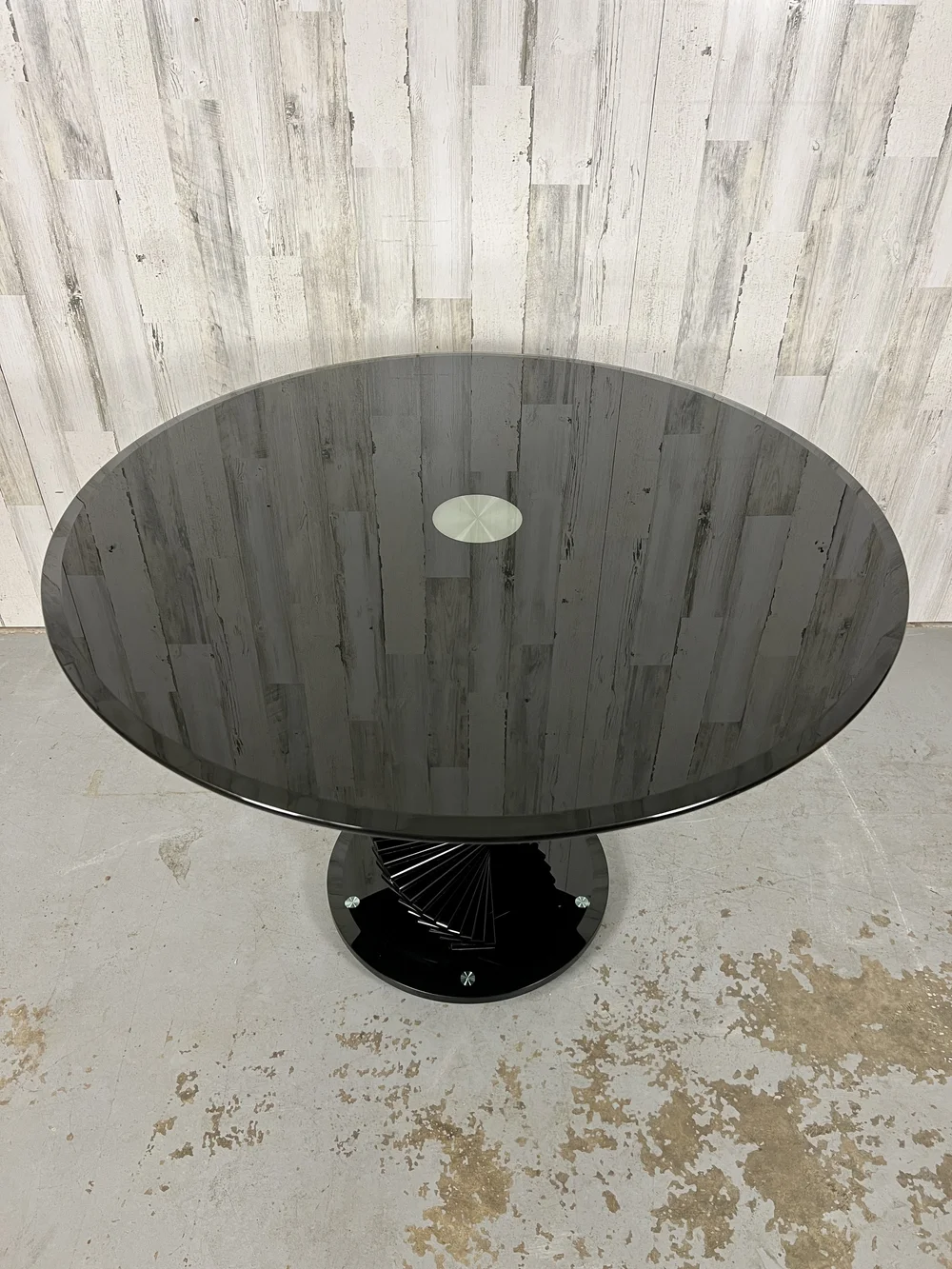 Smoked Glass Helix Spiral Dining Table — Kubisak Modern Design