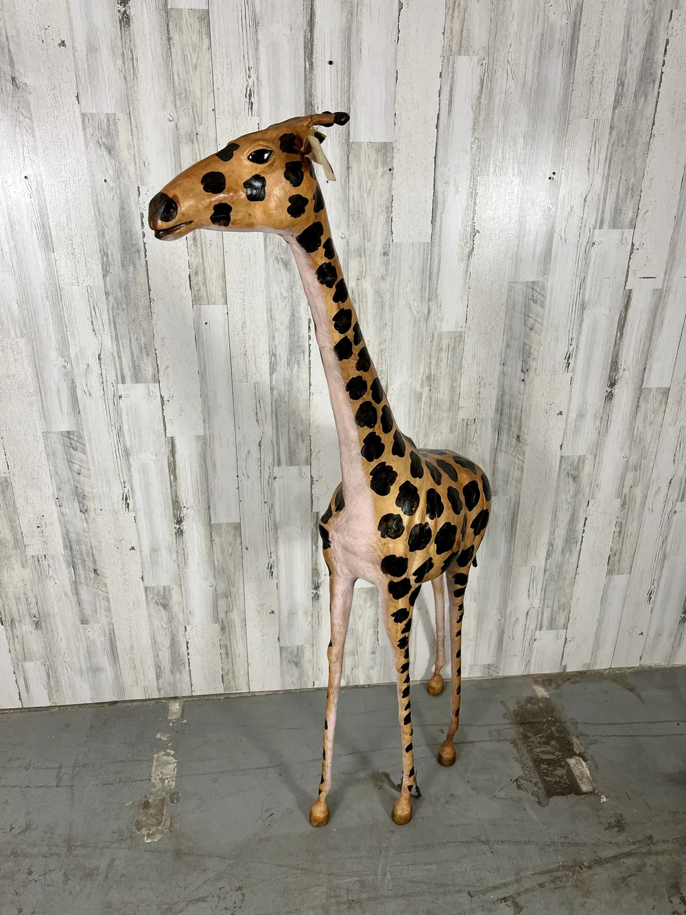 Large Leather Wrapped Hand Painted Giraffe Sculpture — Kubisak