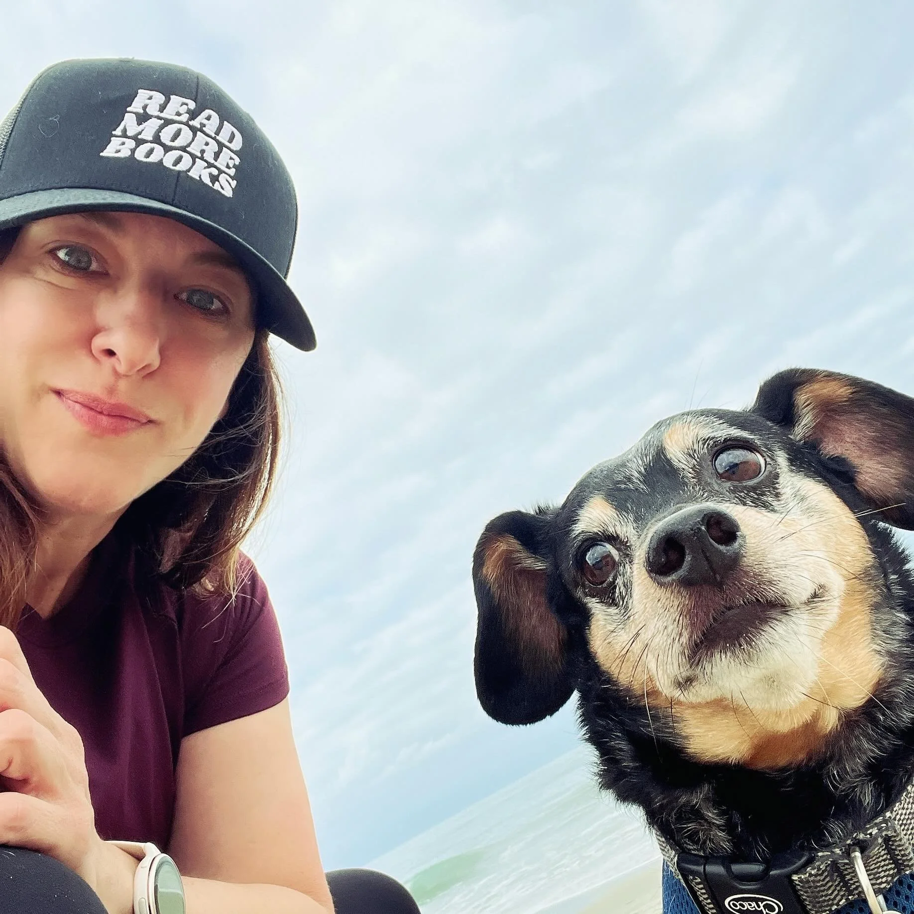 Ponyboy and I just (inadvertently) dropped our first album cover*! Thinking of starting a label&mdash;BoyDog Records&trade;️ 

*Clearly, I&rsquo;m the drummer. IYKYK. 🥁

#authorofinstagram #bandphotos #bookish #authorlife dogsofinstagram