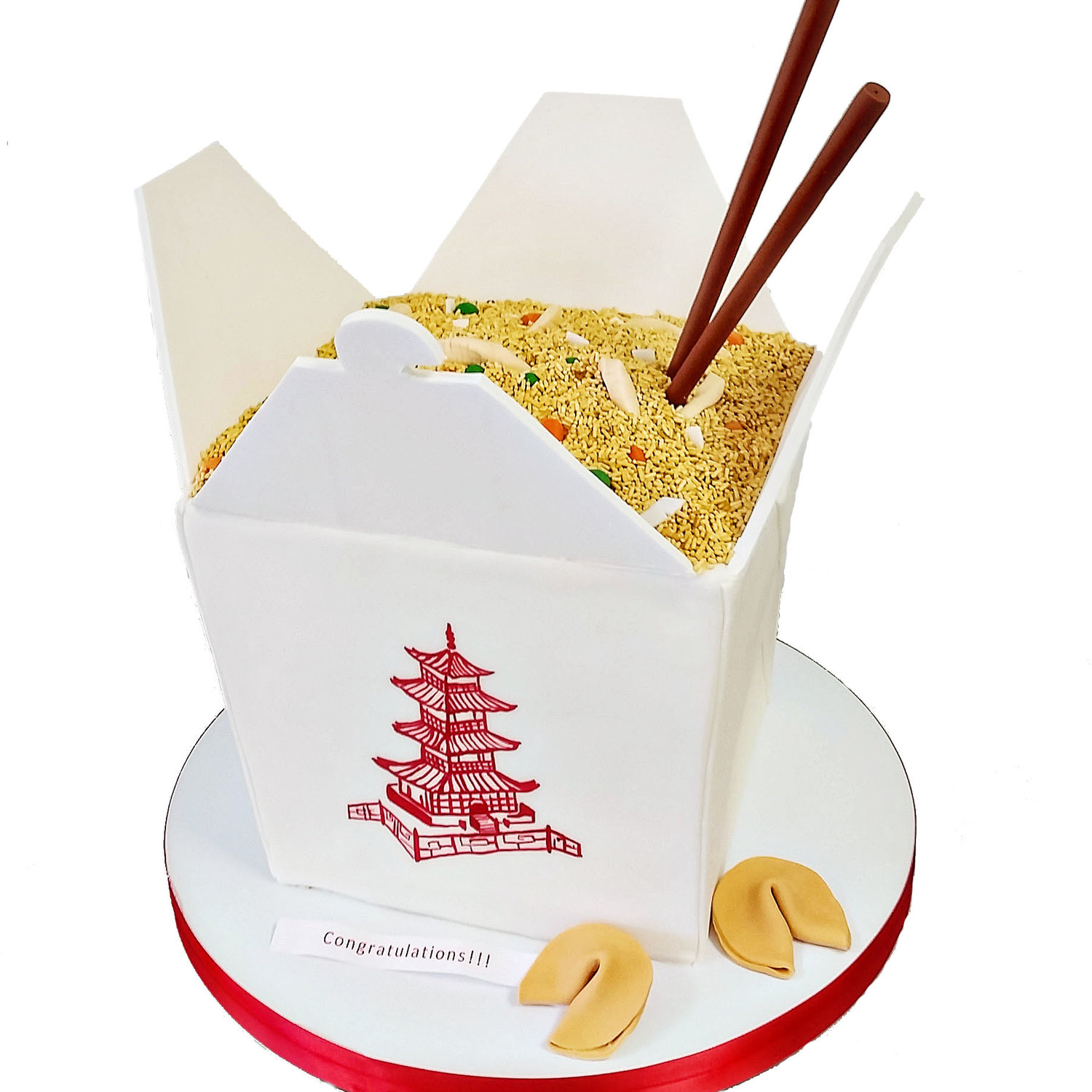 chinese fried rice takeout container cake