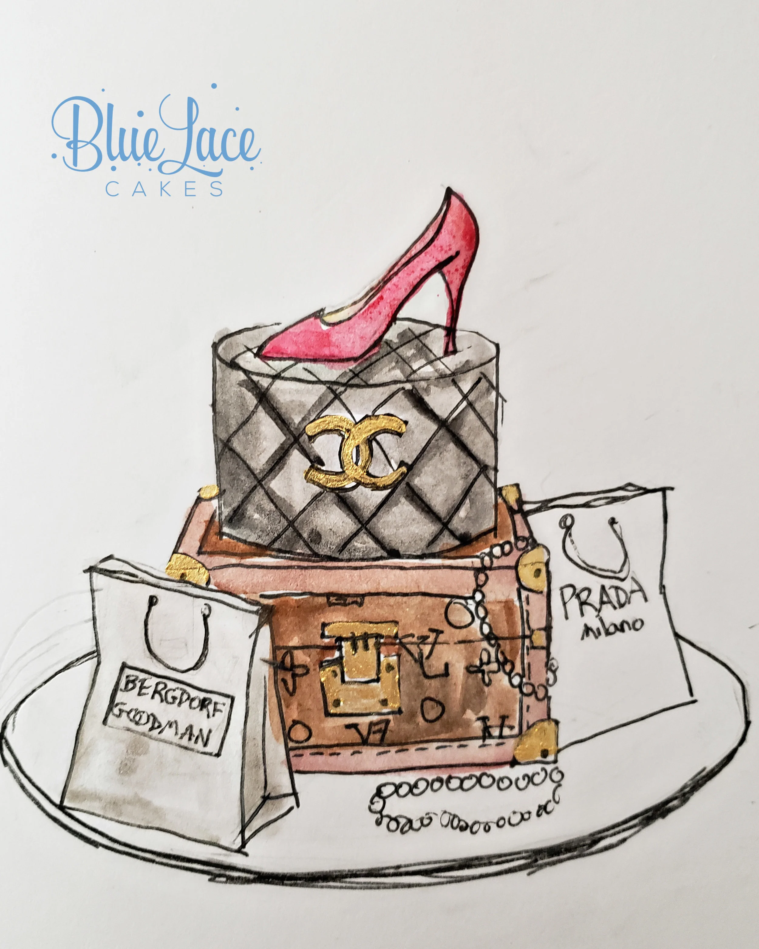 An example of a cake sketch.