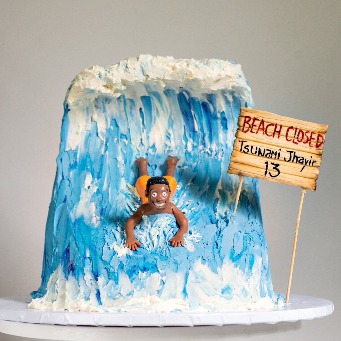 Ocean wave birthday cake