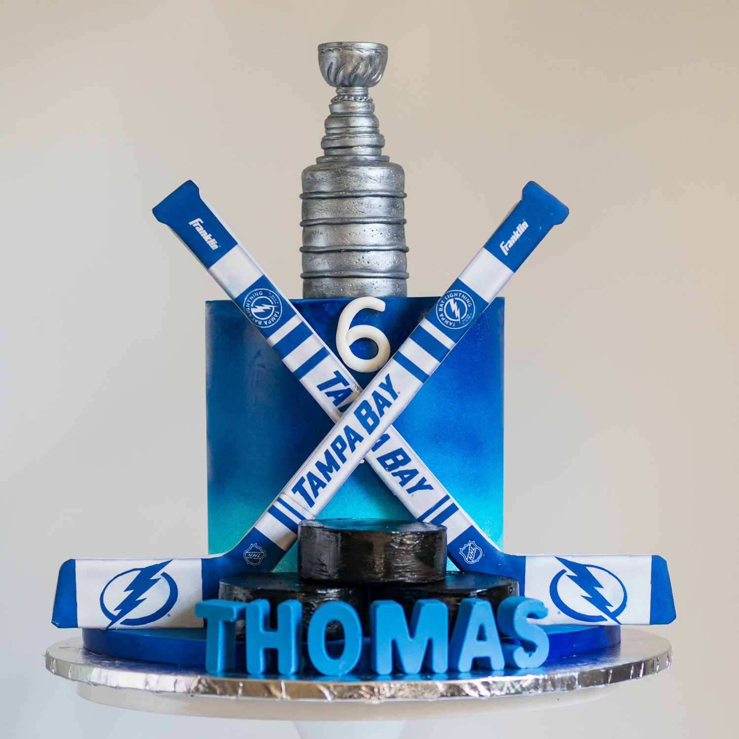 Tampa Bay Lightning Hockey Cake