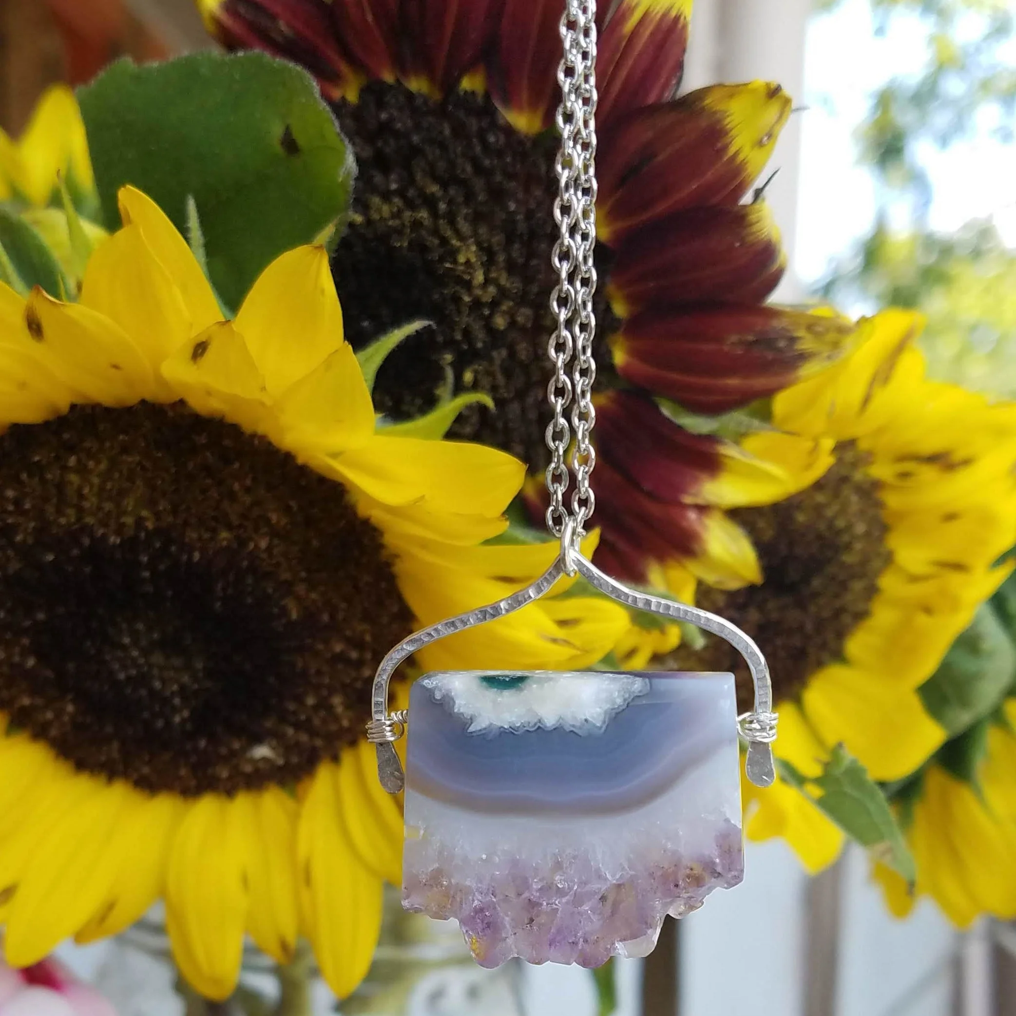 sold - amethyst slab necklace