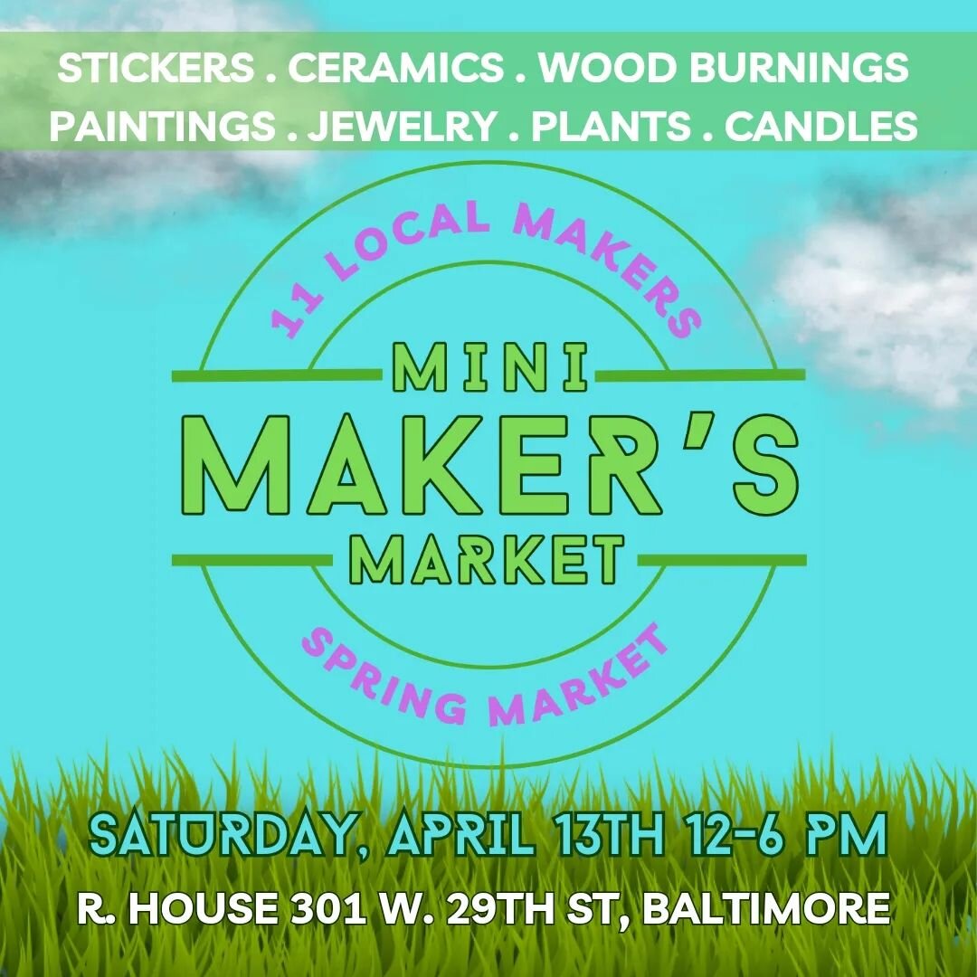 Join us for the Mini Maker's Market - Spring Market! On Saturday, April 13th from 12 pm to 6 pm, shop from our 11 skilled local artisans and vendors at R. House.
Browse through an amazing selection of handmade goods, from jewelry to ceramics, to cand