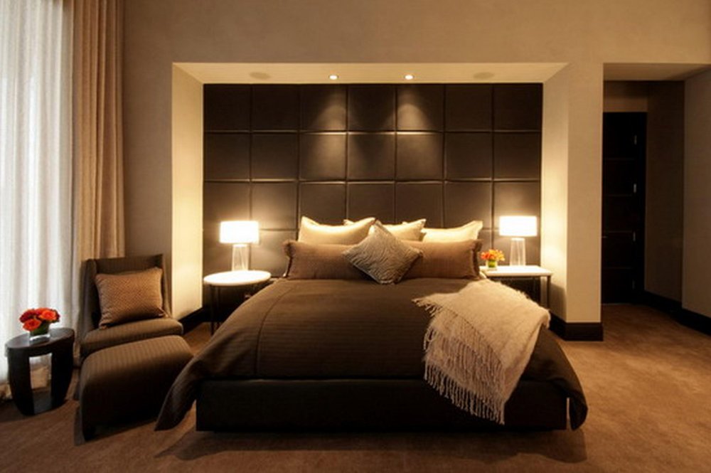 Queen Bed with a large headboard