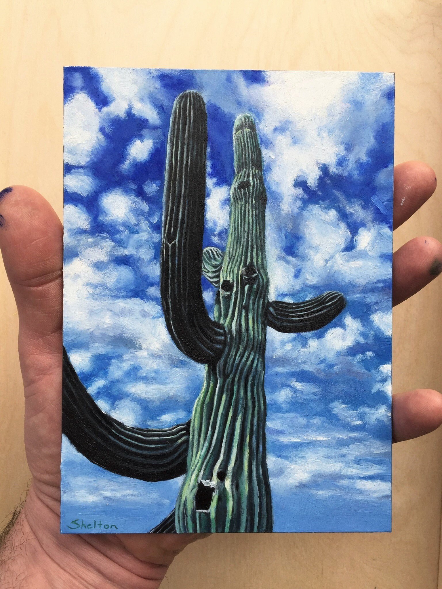 Sunny Day Saguaro (original painting)