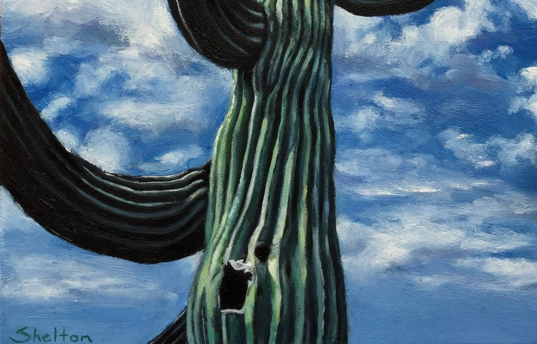 Sunny Day Saguaro - 2021 - 5x7 - Oil on Board.jpg
