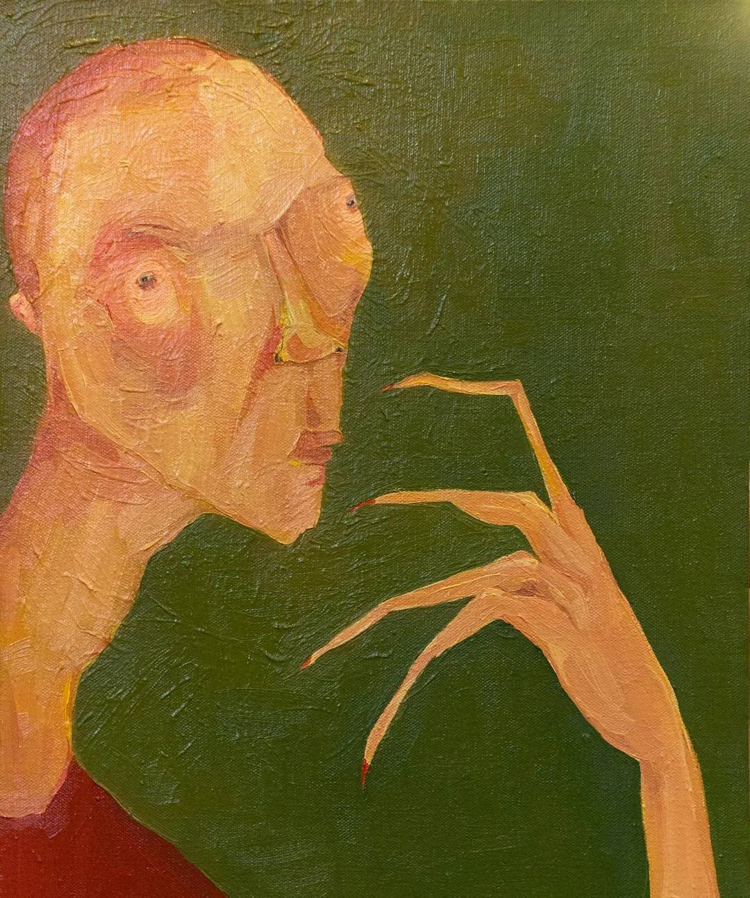New photos up on the website (link in bio) by the talented @migsierra87! This is a shot of Monroe, an oil on canvas piece that debuted at the #showofmanynames! #oilpainting #oiloncanvas #chicagoart #figurativeart