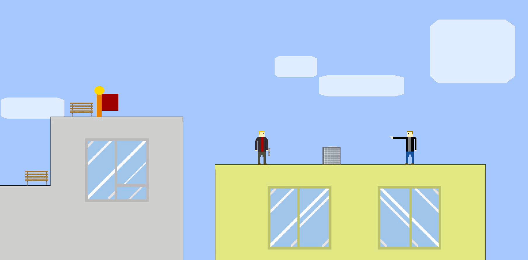 The player can dodge enemies and bullets!