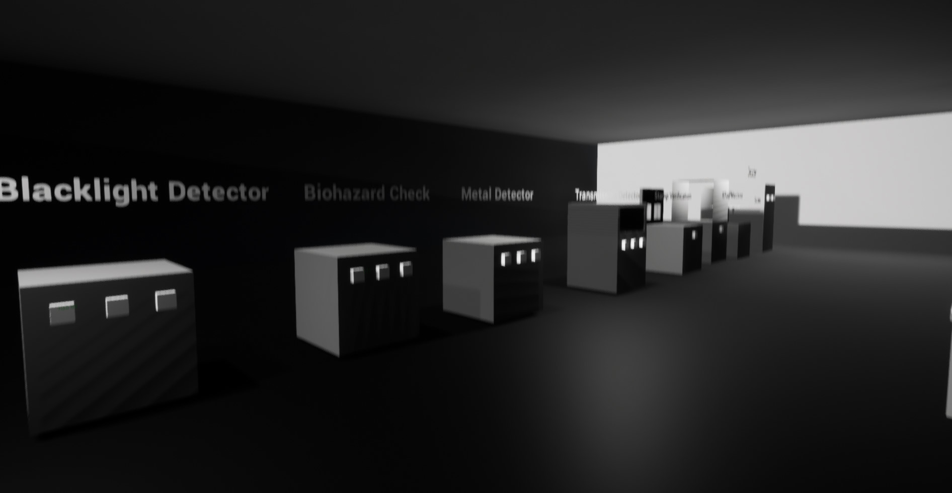 A basic room I had thrown together in an attempt to simulate what the player would work with
