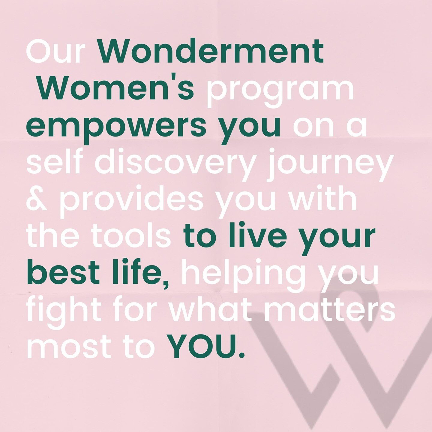 Welcome to Wonderment.⁠
⁠
Our Wonderment Program empowers women to a self-discovery journey and provides you with the tools to live your best life, helping you fight for what matters most to YOU.⁠
⁠
Why Wonderment?⁠
⁠
The simple answer is, humans oft