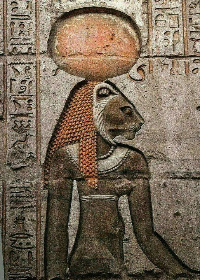 The Goddess Sekhmet from the wall of Kom Ombo Egypt