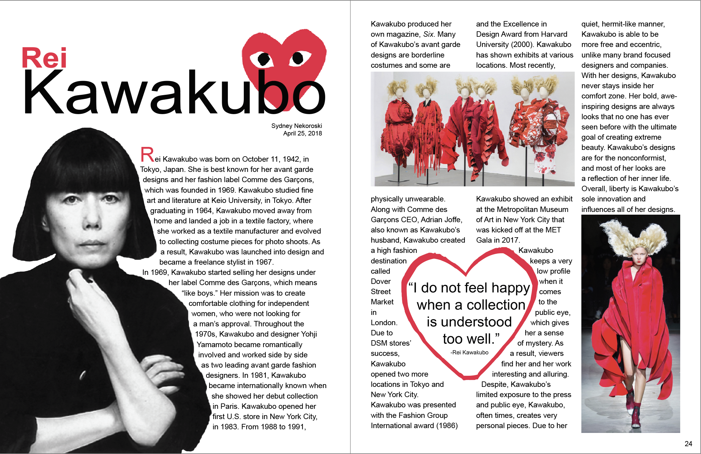 Rei Kawakubo Magazine Spread