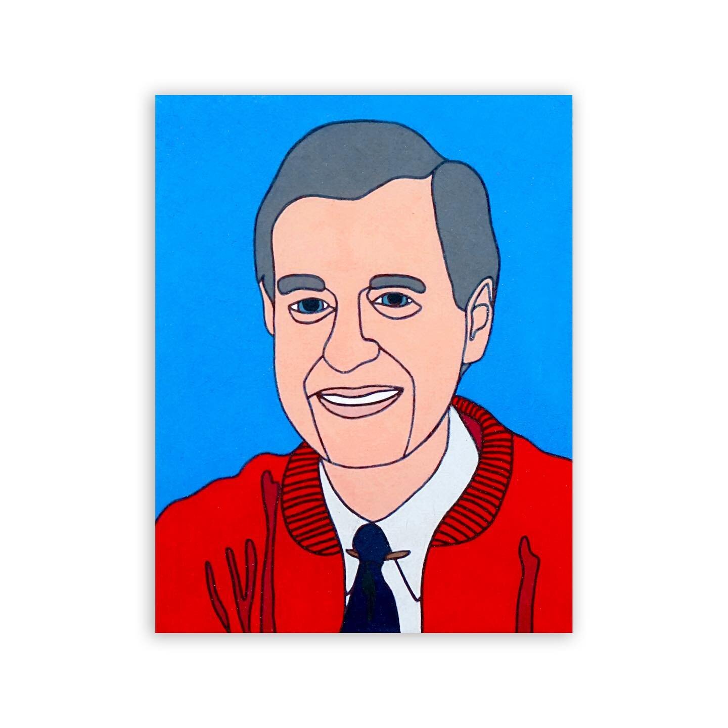 Before I settled on the idea of musicians for my Icons piece, I drew lots of other icons, including Mr. Rogers here.