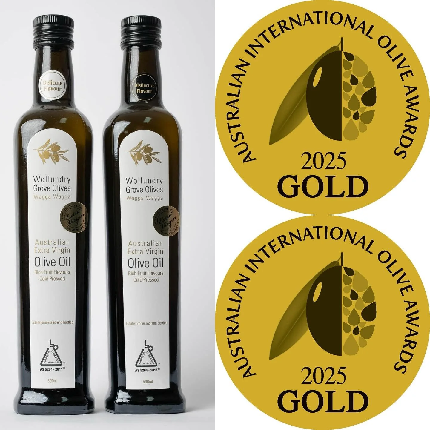 Woohoo! 🎉 
We have our Gold back!
Australian International Olive Awards 2025 competition, a Gold each for our Delicate &amp; Distinctive Flavour 🙌
Awards ceremony will be held in Adelaide 💃🕺