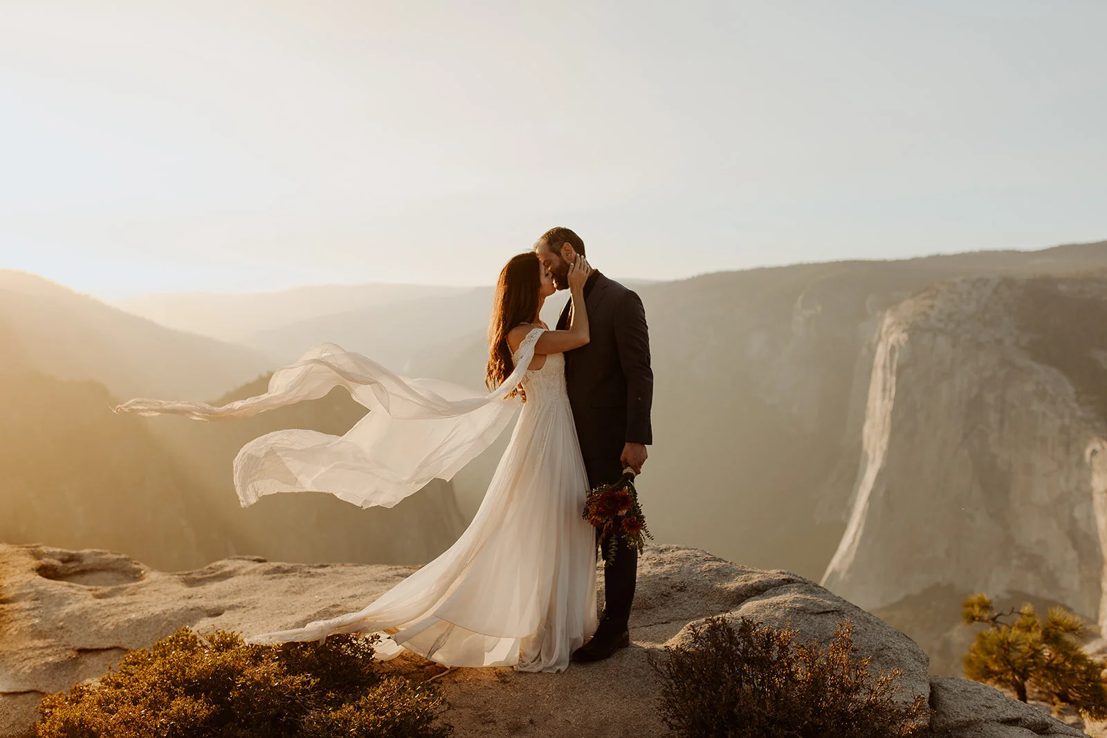 Kim + Brett’s elopement at taft point yosemite
