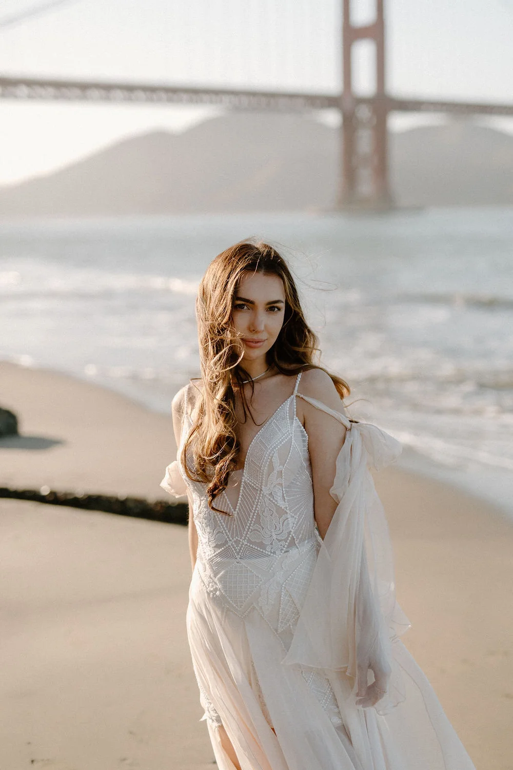 Mia wedding dress for your magical beach elopement  Daci Gowns