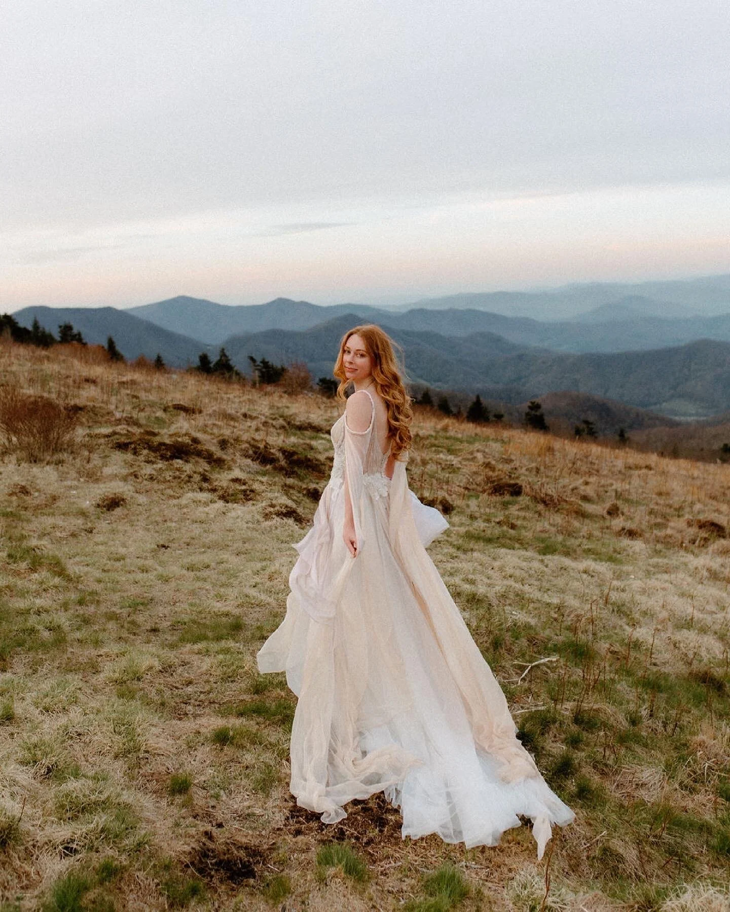Heidi Wedding Dress  Whimsical Silk Chiffon & Floral Lace, A-Line with  Sweetheart Neckline  Daci Gowns