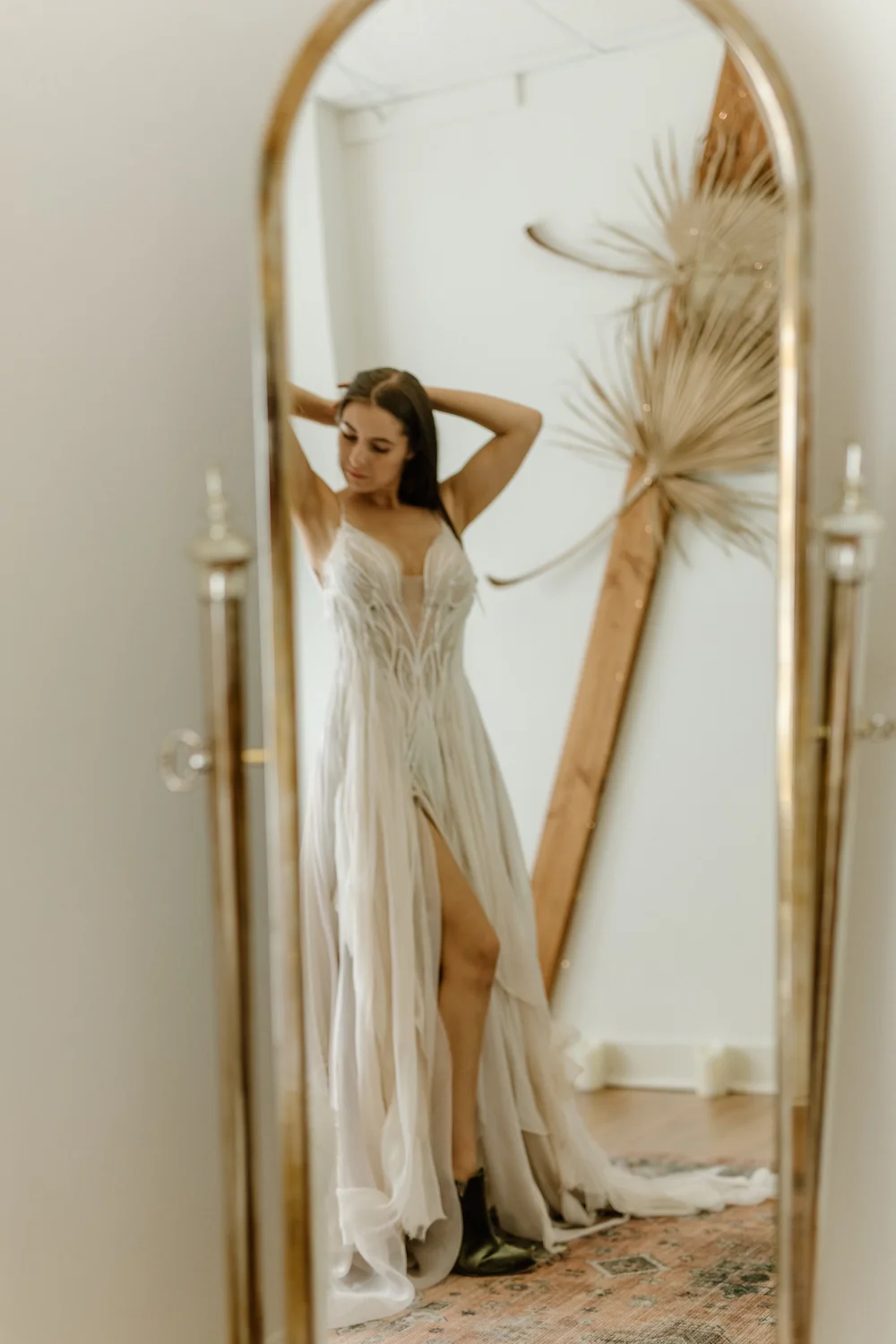 Swan Wedding Dress - Fairytale, Fit and Flare, open back and intricate  ruching over lace  Daci Gowns
