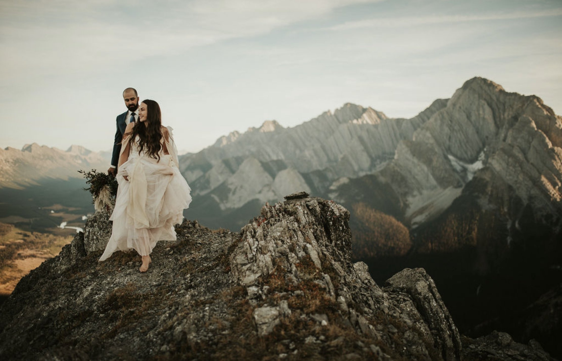   Heidi wedding dress . Elopement in the Rocky Mountains, Canada. Photo by  Neil Slattery Photography.   