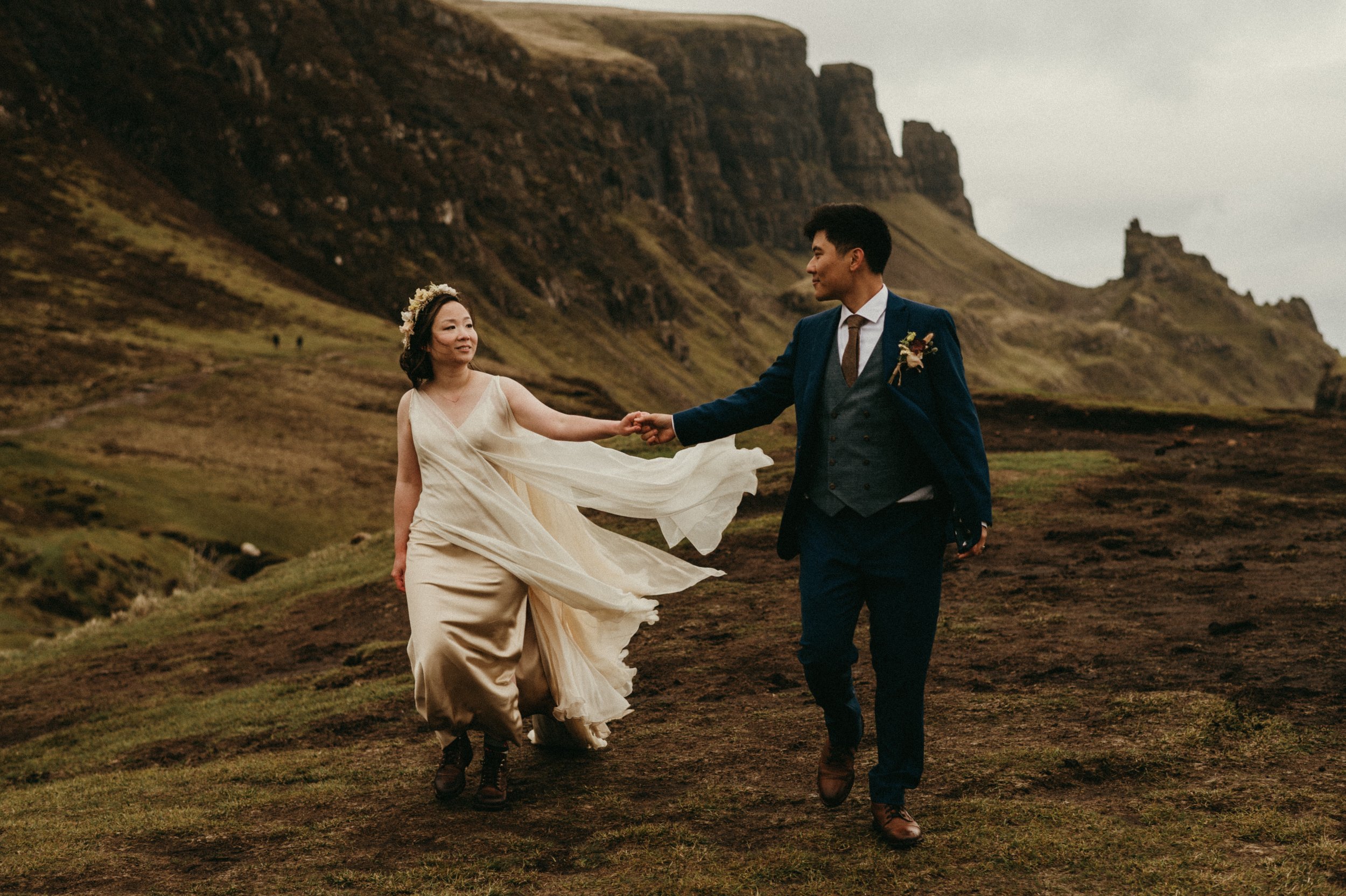   Leah wedding dress . Bride Angela’s elopement in Scotland. Photo by  Andrew Rae Photography.  