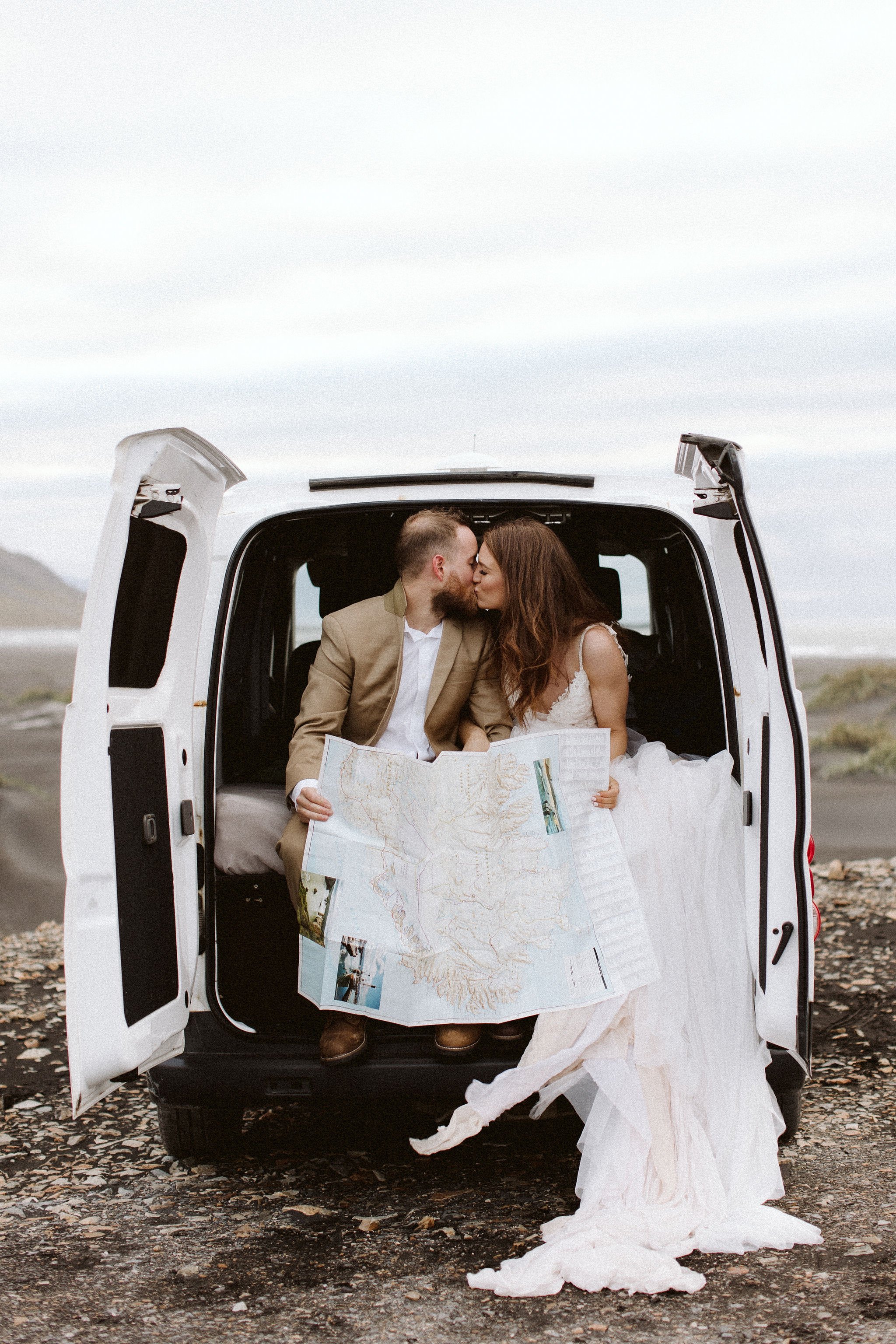  Custom wedding dress. Bride Jessica’s elopement in Iceland. Photo by  Evelyn Barkey Photography.   