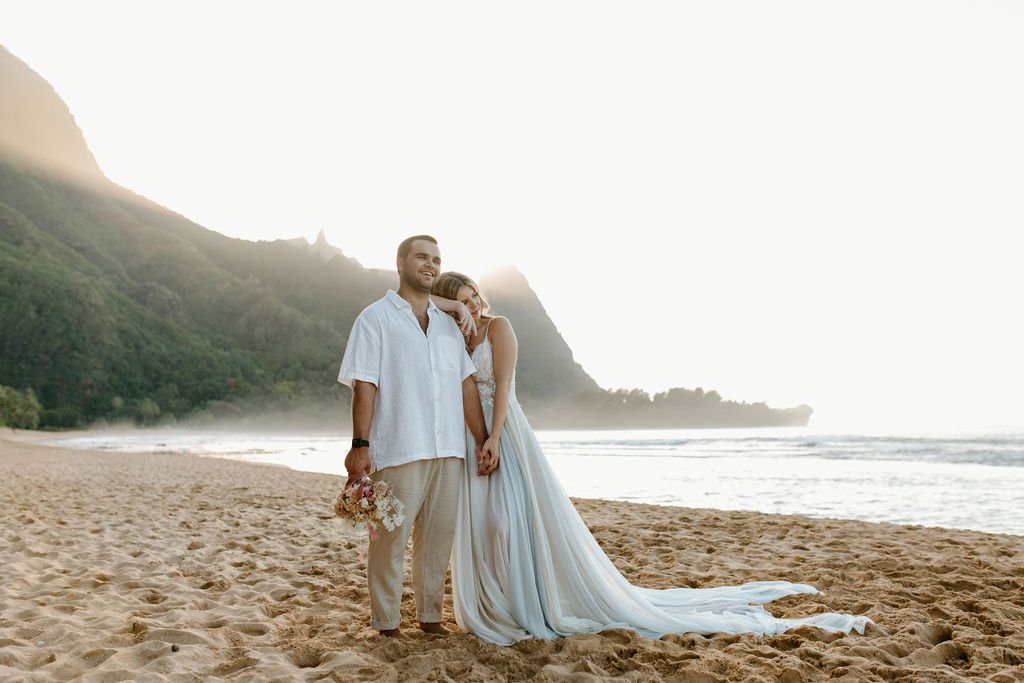   Sydney wedding dress . Elopement in Hawaii. Photo by  Andra Krista Photography.  