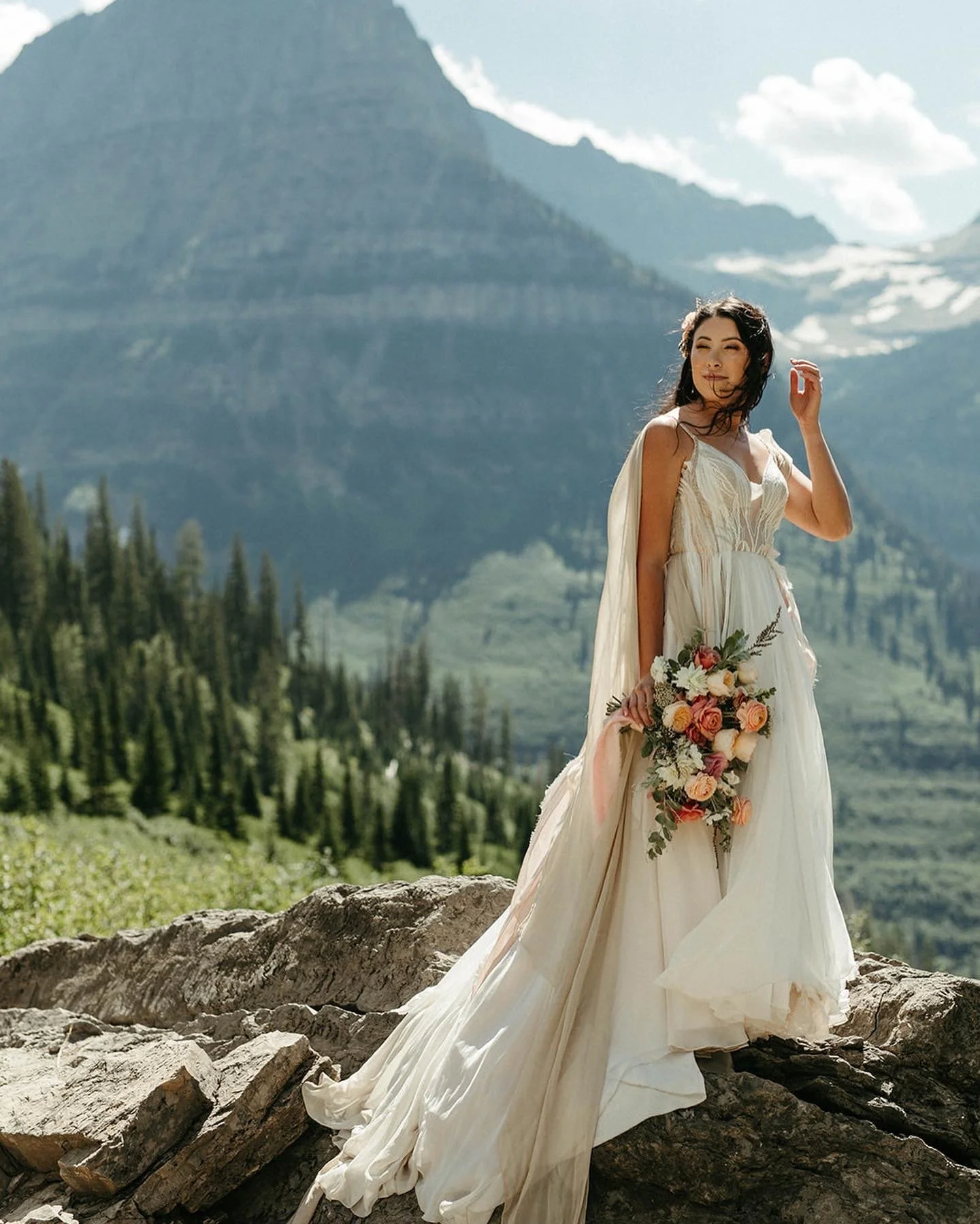 Swan wedding dress customized for bride Joelle