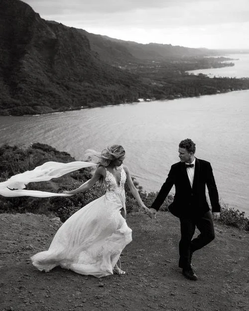 Sparkle and magic: Tessa’s custom wedding gown for her elopement in Hawaii