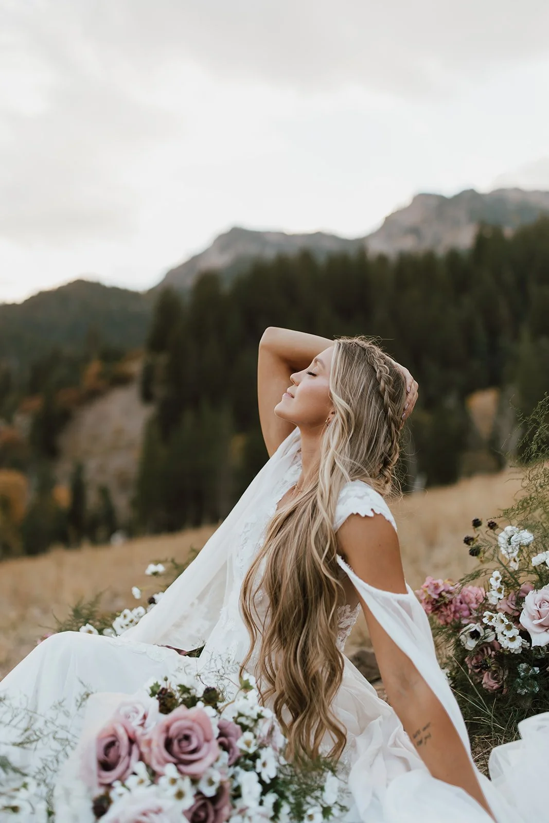 Surrounded by flowers - Lex and Brantz's fairytale elopement in the Utah mountains