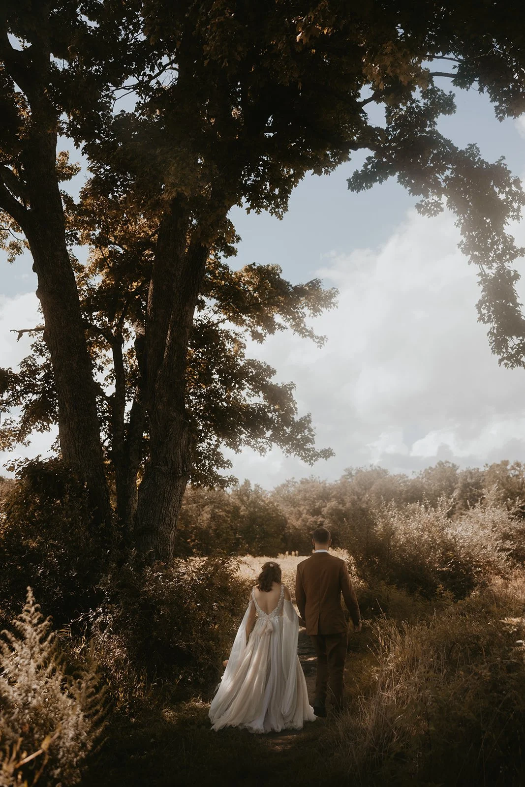 She kept the four longest cathedral length panels bustled 