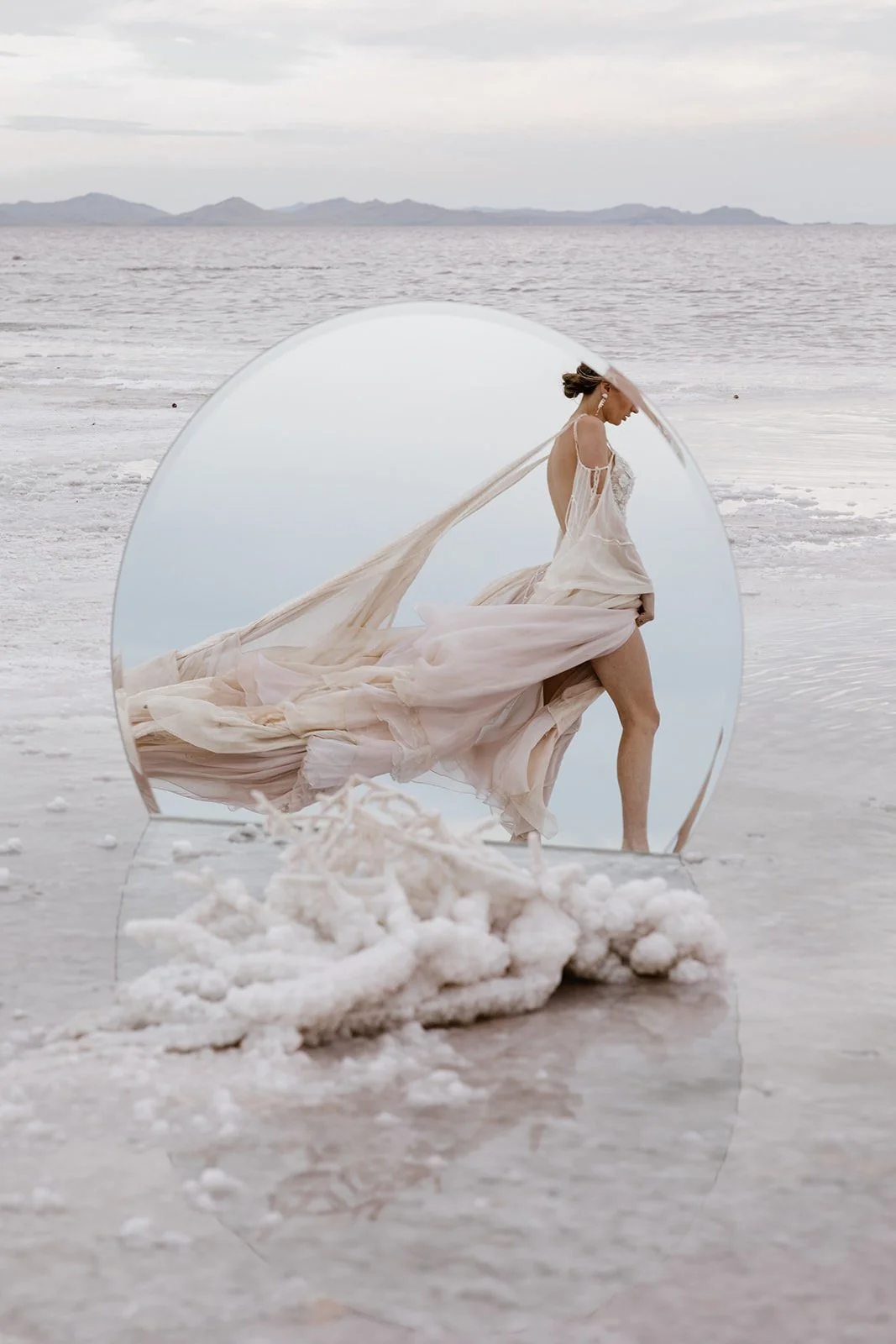 The Margaret Wedding Gown: A Custom Silk Chiffon Gown for a Utah Salt Flats Elopement