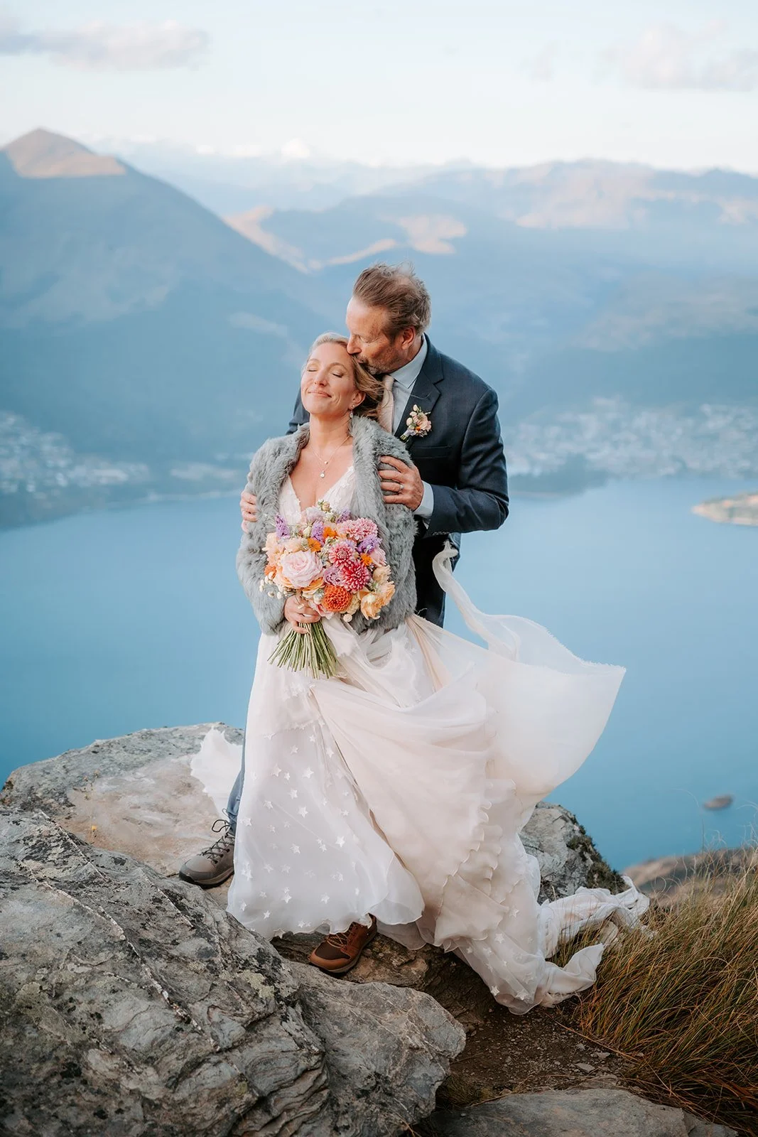 Esther - A Lightweight Wedding Dress for a Queenstown Mountaintop Elopement