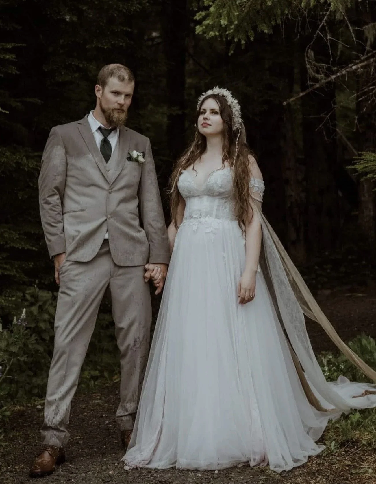 Whimsical Alaska Elopement Wedding Dress