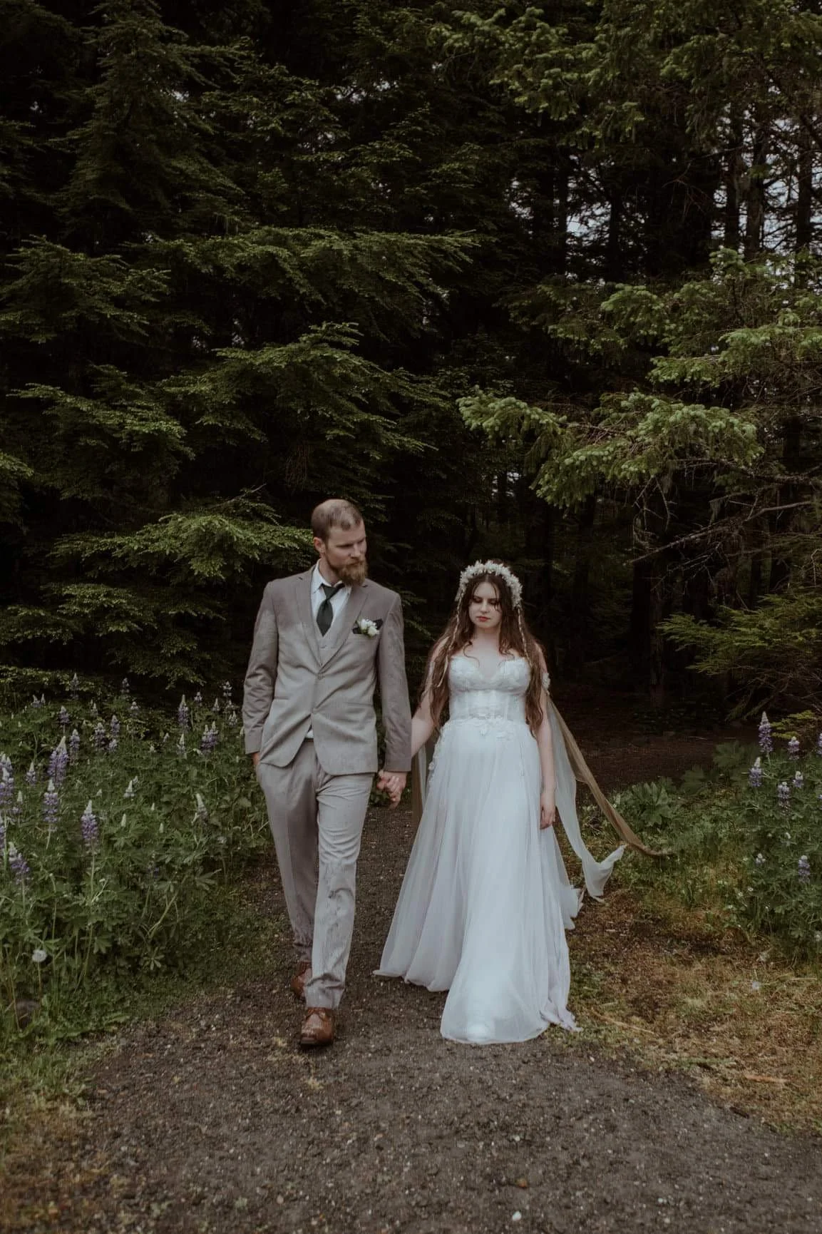 Ethereal wedding dress custom made for Alaska elopement