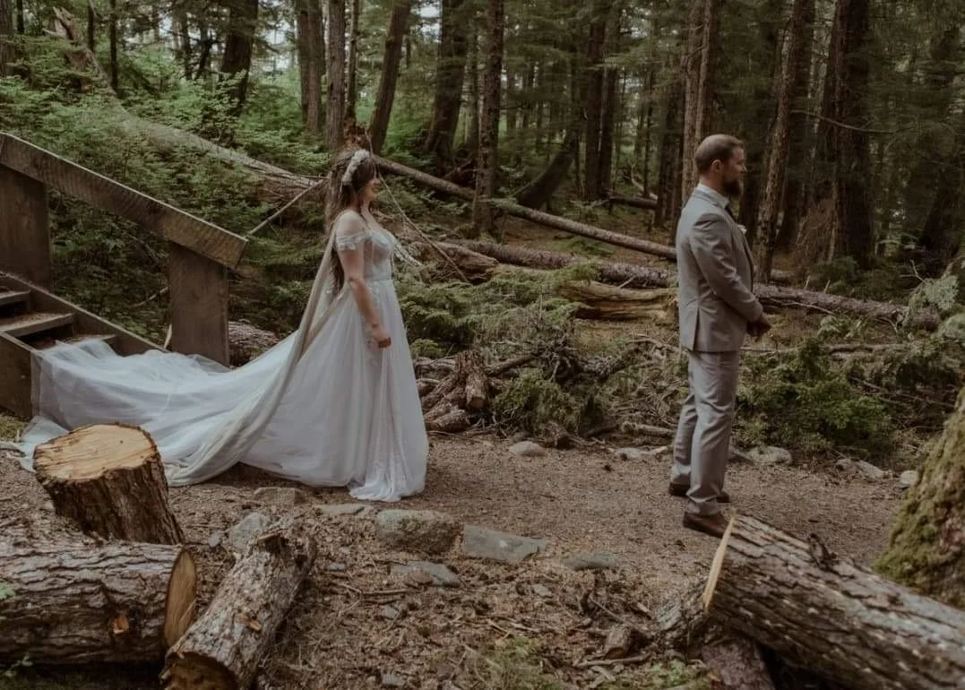Fairytale wedding dress with corset top and exposed boning