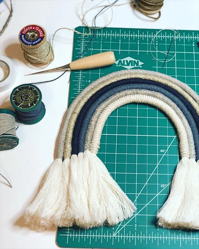 Exploring a different craft... totally not floral. I have been wanting to explore this but while I wait for my macrame supplies... this rainbow will be my current playful art🤗. After all, all preordered 24 peices Christmas cards were all done and fi