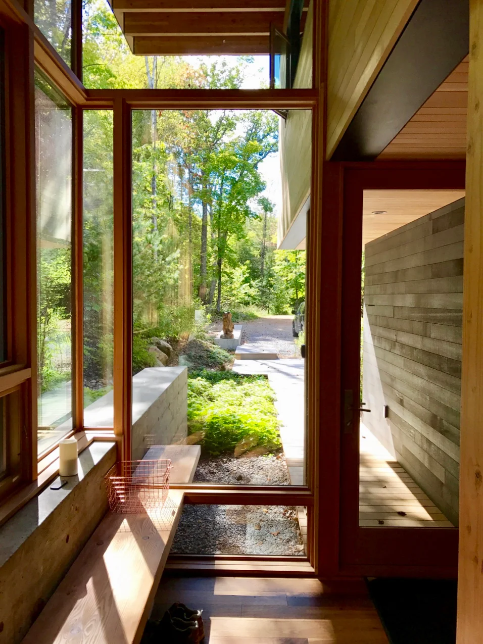 Garden and Forest Views Grace the Glazed Front Foyer at The Bear Stand