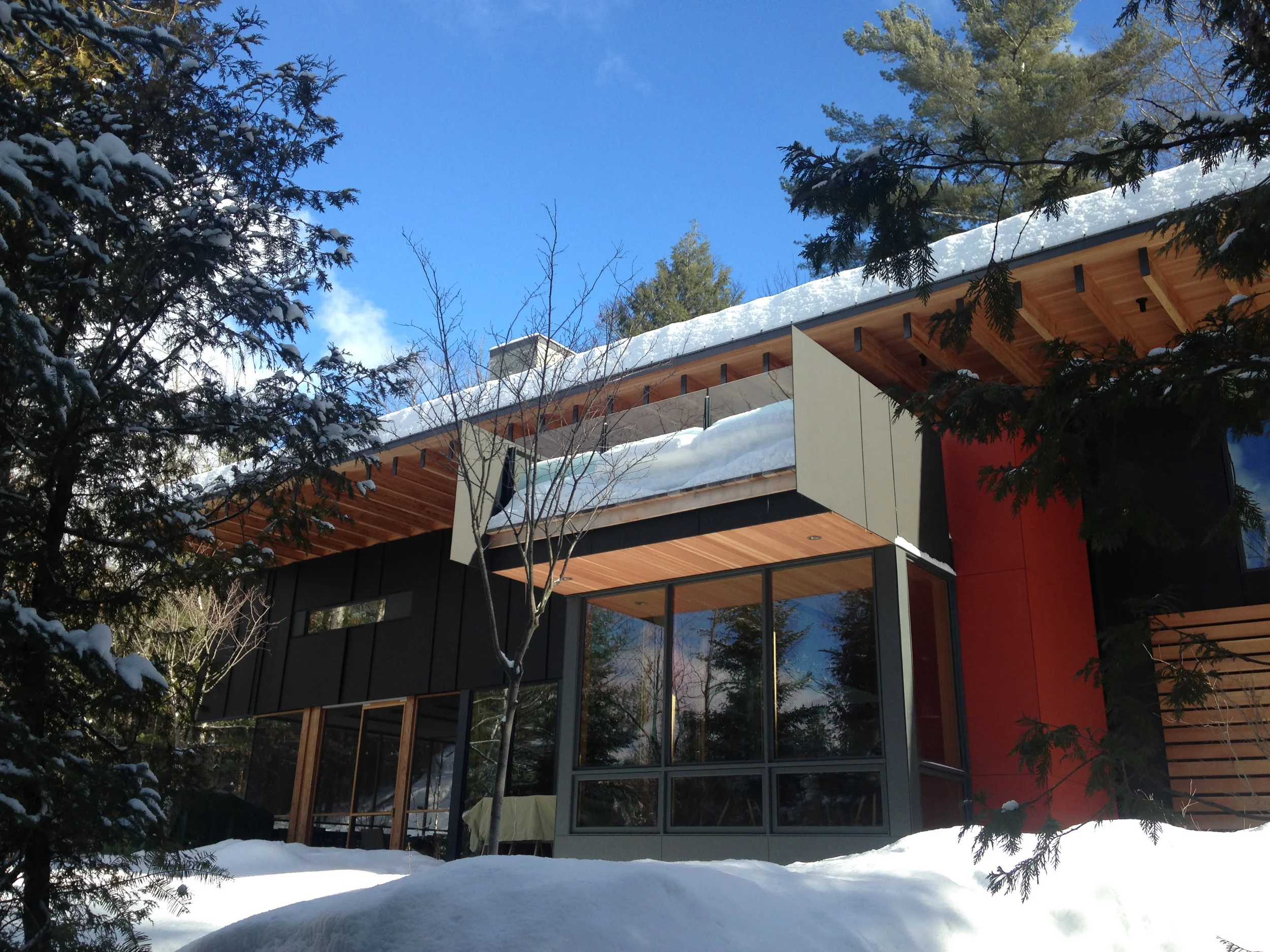 Winter View of the Front Facade at The Bear Stand