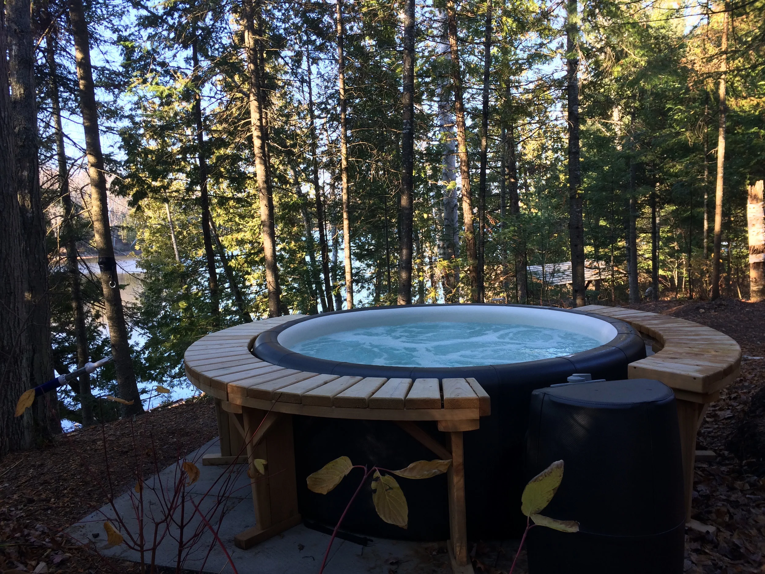 Enjoy a Private Soak in Your Own Lakeside Hot Tub
